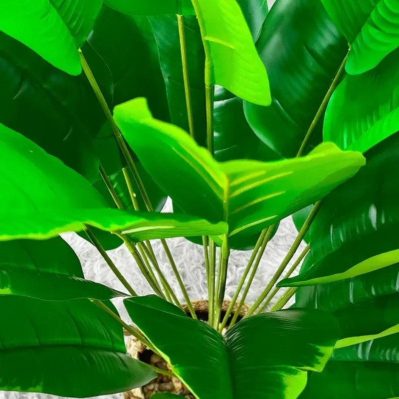 Large Artificial Tropical Palm & Banana Plant - Real Touch Fake Leaves - Green Houseplant