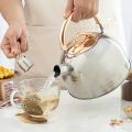 3L Whistling Kettle For Gas Stove All Stove Tops Stainless Steel Coffee Tea Rising Kettle With With en Handle Teat-3L. 