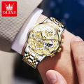 New OLEV Watch for Men  Waterproof Trendy Hollow-Carved Deign tainle teel Chronograph Luminou multifunctional Watch 9947. 