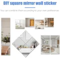 50/10Pc Mirror Sheets Self Adhesive Non Glass Mirror Ultra-thin Flexible Mirror Sheet DIY Tiles Mirror Stickers for Home Bedroom. 