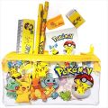 Anime Student Gift Doraemon Pikachu Pencil Sharpener Stationary Set Ruler Eraser Pencil. 