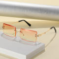 Sunglasses Square Glasses Rimless Shades Rectangle Sunnies Vintage Eyewear. 