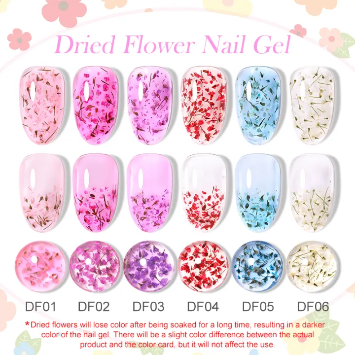 LILYCUTE%208ml%20Natural%20Dried%20Flower%20Colorful%20Gel%20Nail%20Polish%20Pink%20Purple%20Blue%20Flower%20Fairy%20Painting%20Effect%20Nail%20Art%20Gel%20Varnishes%20-%20Image%205