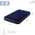 INTEX Dura-Beam Single Air Mattress (75x39x9 Inch) | Semi Double Portable Inflatable Bed with Flocked Comfort Surface | Best Guest Bed for Home, Camping, Outdoor Travel + FREE High-Power Electric Pumper. High Load Capacity 300 LBS + Comfortable Sleeping. 