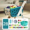 Kids Shopping Cart Trolley Set Learning Shopping Skills Interactive Playing Pretend Games Realistic.
