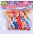 Plastic Doll Set For Kids Beautiful Doll Set - Multicolor 5PCS. 
