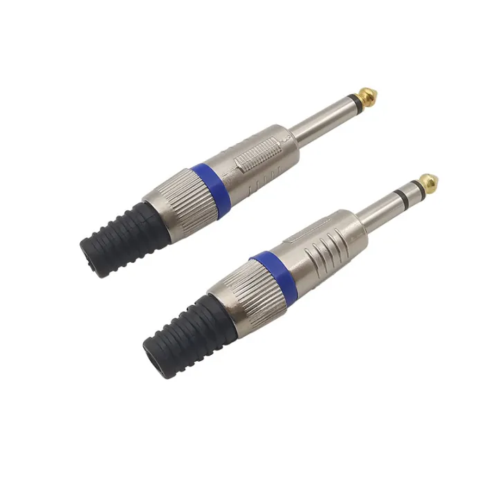 5Pcs/lot%206.35mm%20Male%20Plug%20Mono%20/%20Stereo%20Audio%20Jack%20Plugs%20Connector%201/4%206.35mm%20TS/TRS%20Audio%20Microphone%20Wire%20Cable%20Soldering%20Type%20-%20Image%202