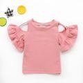 Blouse For Girls Shirts Summer Baby Shirt Cotton Off Shoulder Lotus Leaf Blouses Girls High Quality.