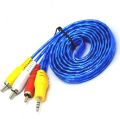 Audio Video AV Cable Wire Cord 3.5mm Jack Plug Male to 3 RCA Adapter.