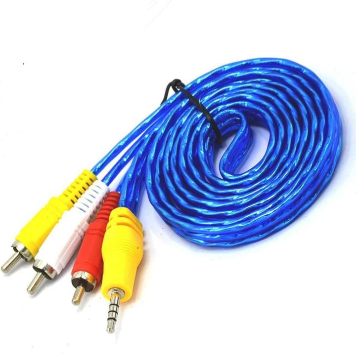 Audio%20Video%20AV%20Cable%20Wire%20Cord%203.5mm%20Jack%20Plug%20Male%20to%203%20RCA%20Adapter%20-%20Image%202