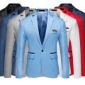 Men's Fashion Bussiness Blazer Casual Solid Color Wedding Blazer Jacket Slim Fit Suit Jacket. 