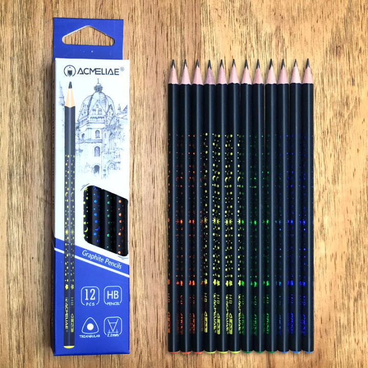 Acmeliae three side logo graphite pencil HB 12 Pc