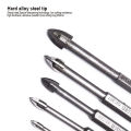 Harden Glass & Tiles Drill Bit ( 3mm / 4mm / 5mm / 6mm / 7mm / 8mm / 10mm / 12mm ) porcelain marble tile glass drilling Hex shank cross tip drill bit.