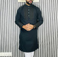 Men's Semi Long Embroidery Work New Panjabi For Men (Snap Button/ টিপ বুতাম).