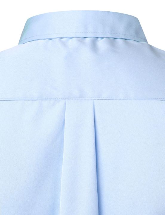 White%20Mens%20Bamboo%20Fiber%20Dress%20Shirts%20Short%20Sleeve%20Casual%20Button%20Down%20Shirt%20Men%20Non%20Iron%20Easy%20Care%20Elastic%20Business%20Shirt%20Male%20-%20Image%204