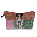 Customized Oil Painting Tears Cloth Cosmetic Bags For Women Gustav Klimt Ladies Fashion Makeup Bag Multifunction Pencil Cases.