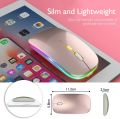 2.4GHz Wireless Work Mouse USB Rechargeable LED RGB Mouse Silent Ergonomic Mute Mouse With Backlight For Laptop PC ipad Muse.