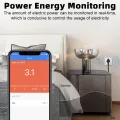 SMATRUL - Universal Tuya Wifi Smart Socket - 3 Pin 16A Plug - With Power Monitor - Voice Timing - for Google Home Alexa. 