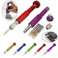 5 In 1 SCREW DRIVERS Multi Function 5 In 1 Precision Screwdriver Set Repair Tool Kit T5 T6 1.2mm 1.5mm 0.8mm Alloy Steel & Titanium Handle For Disassemble Watch Cell Phone Jewelry Computer Laptop.