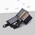 Men's Wallet Retro Woven Pattern PU Leather Men's Short Wallet Multi-Card Wallet Luxury Wallet Zipper Fashion Purse for Men.