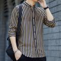 Fashion Straight Business Casual Striped Formal Button Shirts Turn-down Collar Long Sleeve Men's Clothing Capable Spring Summer. 