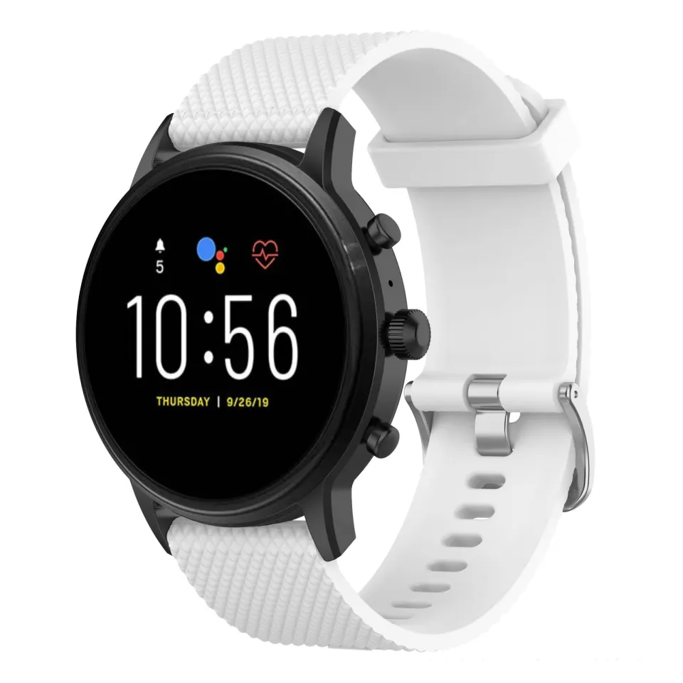 22mm Texture Silicone Wrist Strap Watch Band for Fossil Gen Carlyle, Gen  Julianna, Gen Garrett, Gen Carlyle HR