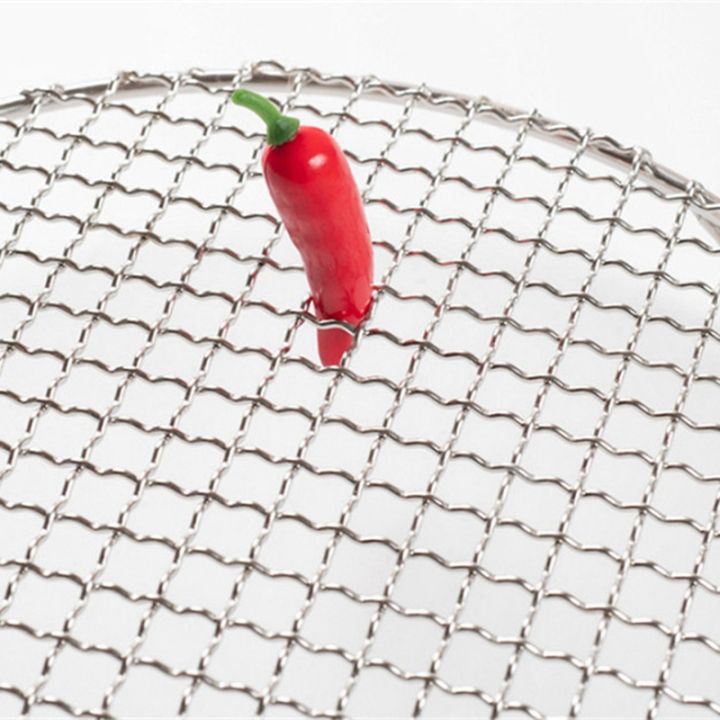 2X%20304%20Stainless%20Multipurpose%20Steel%20Round%20Grill%20Net%20with%20Foot%20Barbecue%20Rack%20Steam%20Baking%20Rack%20Camping%20Outdoor%20BBQ%20Meshes%20-%20Image%207