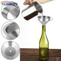 Oil Transferring Funnel Stainless Steel Funnel Set with Fine Mesh Filter Cleaning Brush Kitchen Supplies for Liquid Transfer.