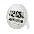 Alarm Clock 12/24 Hour Battery Operated Self-Setting Wall / Desk Mount Calendar Digital Clock for Bedroom Bedside Black.