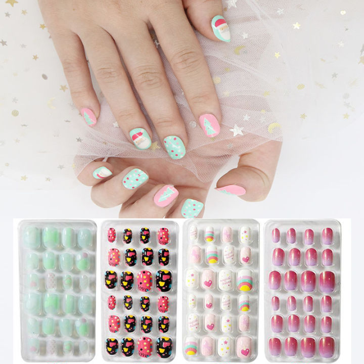 24PCS/box%20Children/adult%20Cartoon%20Candy%20Nails%20Full%20Coverage%20Self-adhesive%20Nail%20Polish%20Cute%20Girl%20Manicure%20Decoration%20CL02%20-%20Image%203
