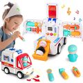 Hola Toy Ambulance Kids Early Learning Educational Plastic Role Play Ambulance Toys.