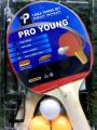 Pro Young Table Tennis Racket Set with 3 Balls Ping Pong Paddle for Match Training. 