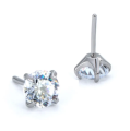 Implant Grade ASTM F136 Titanium Threadless Prong Set Zirconia Nose Labret Earrings Push in Tops Jewelry.