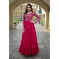 Indian Designer Embroidered Readymade Long Gown Dress Two Pieces Set For Women.. 