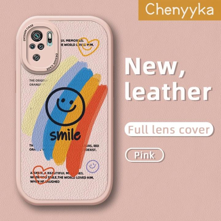 Chenyyka For Redmi Note 10 4G Note 10s Case Fashion Rainbow Smile