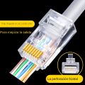 100pcs RJ45 Network Connector 8P8C Modular Ethernet Cable CAT5 CAT5e RJ 45 Ends Ethernet Cable Crimp Connectors UTP Network Plug.