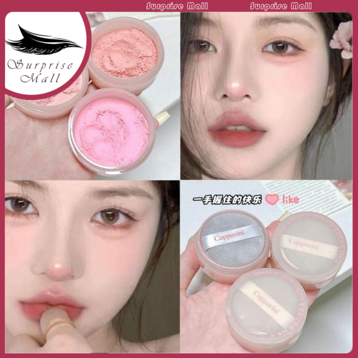 Cappuvini Gradient Blush Face Powder Girl Matte Natural Baby Pink Facial Swelling Color Holding Makeup Color Rendering Powder