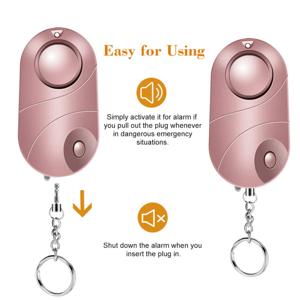 Personal Alarm for Self Defense with Flashing LED - 130dB - 50 Minutes Continuou Personal Alarm for Self Defense with Flashing LED - 130dB - 50 Minutes Continuou