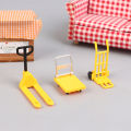 3Pcs 1:12 Dollhouse Miniature Cart Trolley Stair Climbing Machine Mini Outdoor Cart Forklift Moving Tools Model Home Decor Toys.