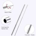 Long Stainless Steel Reusable Collapsible Straw Foldable Portable Metal Straw with Cleaning Brush Retractable Telescopic Straw Outdoor.