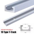 1Pcs Durable Slide Guide Rail T-Track T Slider Fixture Slot Slide 300-600mm T-Slot Track 19 Type 19x9.5mm Aluminium Alloy Woodworking Bench T Slot. 
