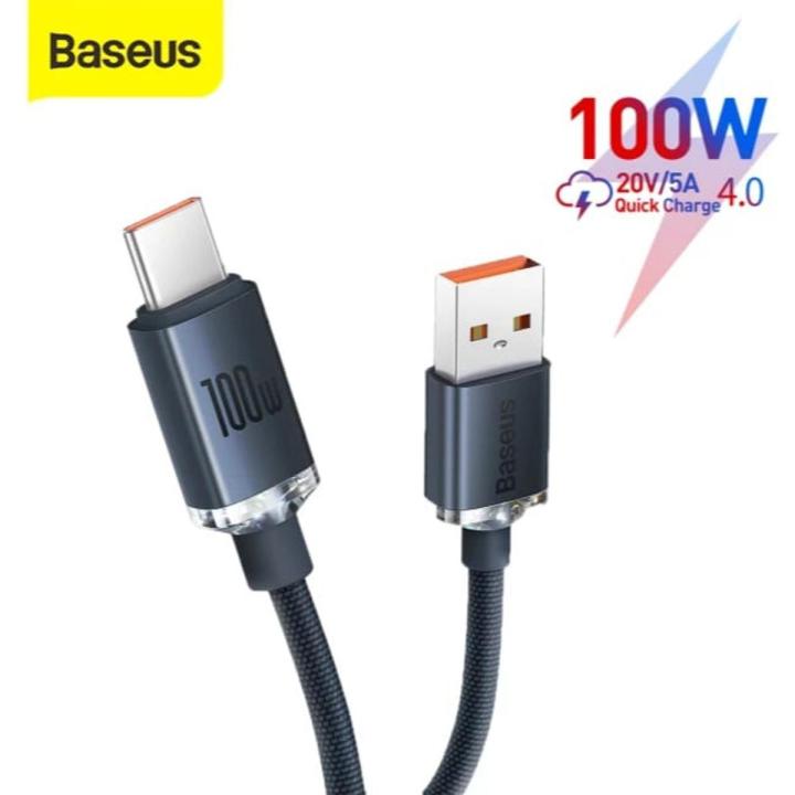 Baseus USB to Type-C 100W Crystal Shine Series Fast Charging Data Cable 1.2m Black CAJY000401