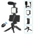 AY-49 Smartphone Vlogging Kit Wireless Control, Tripod, Fill Light & Microphone.