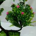 Natural Looking Artificial Plastic Bonsai Tree with Small Flowers in Tub, 1 Piece for Gift and Home Decoration. 