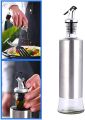 500 ml  Oil Dispenser Bottle, Oil Bottle Sauce Bottle With Premium Stainless Steel cover, Glass body Oil and Vinegar Dispenser, Oil Dispenser Bottle for Kitchen. 