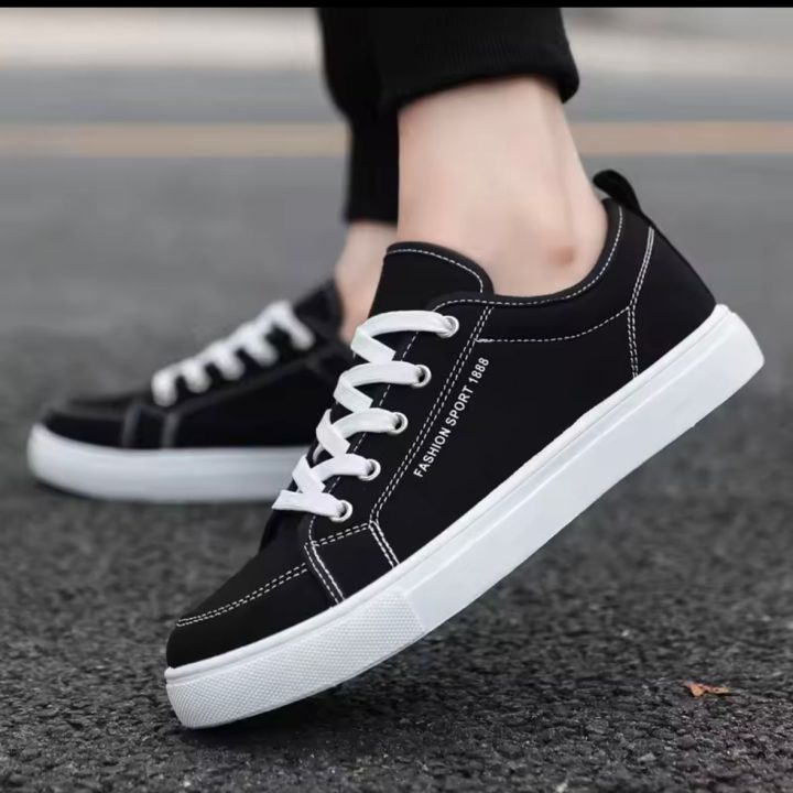 Sneakers for Men Winter Canvas Cotton Leather EVA Sole Lightweight Casual Stylish Shoes Black, Blue, Khaki & Grey Colors Available Model SPORT1888