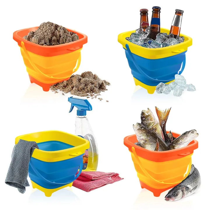OUMERY%203PCS%20Foldable%20Bucket%20Foldable%20Pail%20Bucket%20Sand%20Buckets%20Silicone%20Collapsible%20Bucket%20for%20Kids%20Beach%20Play%20Camping%202L%20-%20Image%205