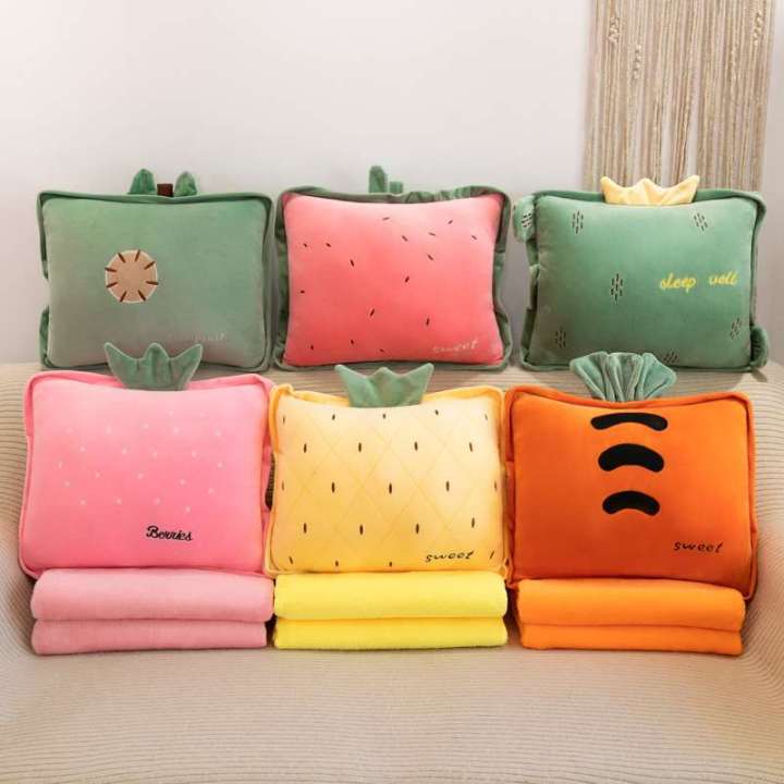 Travel Blanket Blanket Made Of Pillows Cute Plush Fruit Filled