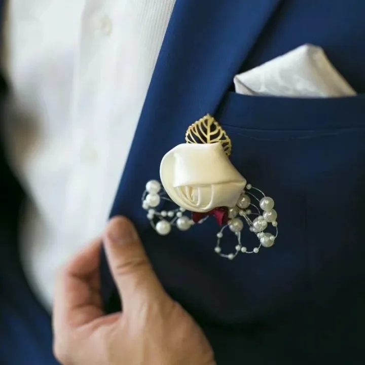 Boutonniere%20Lapel%20Pins%20Wedding%20Corsage%20Suit%20Buttonhole%20Silk%20Roses%20Gold%20Leaves%20Men%20Women%20Brooch%20Flowers%20Mariage%20Accessories%20-%20Image%202