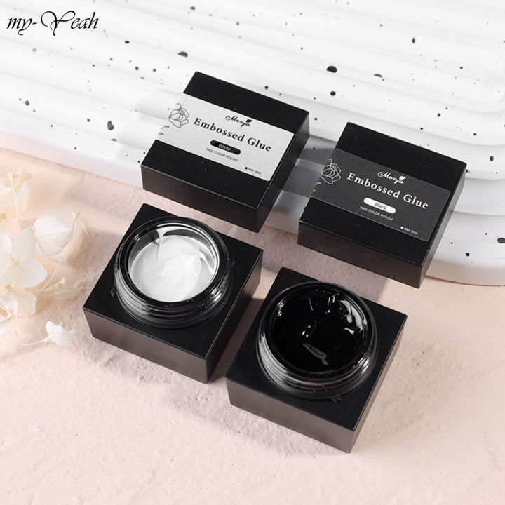 Myyeah%205ml%203D%20Painted%20Embossed%20Gel%20No-wash%20Black%20White%20Nail%20Art%20Plaster%20Nail%20Gypsum%20Drawing%20Gel%20Nail%20UV%20Gel%20DIY%20Makeup%20Tool%20-%20Image%2010